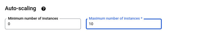 Google Cloud function Auto-scaling settings