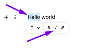Text component styling in the visual email builder