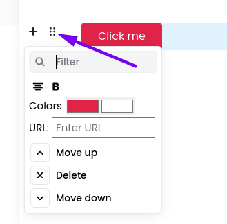 Button styling in the visual email builder