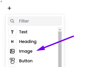Image component in the visual email builder