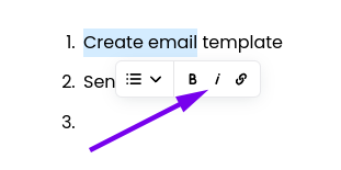 List item styling in the visual email builder