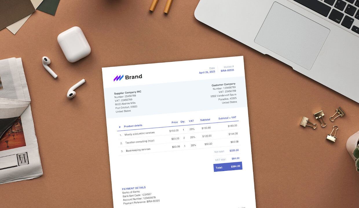 Free HTML invoice design template for your business – Templid blog