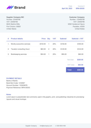 Free HTML invoice design template for your business – Templid blog