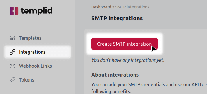 Create SMTP integration