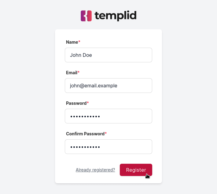 Create your free Templid account