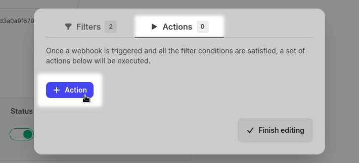 Select the "Actions" tab